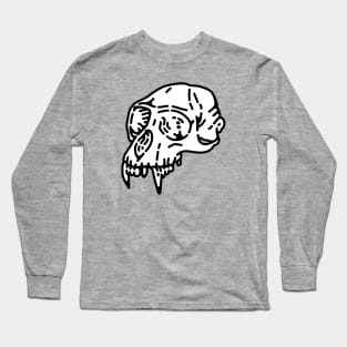 Skull Monkey - White Long Sleeve T-Shirt